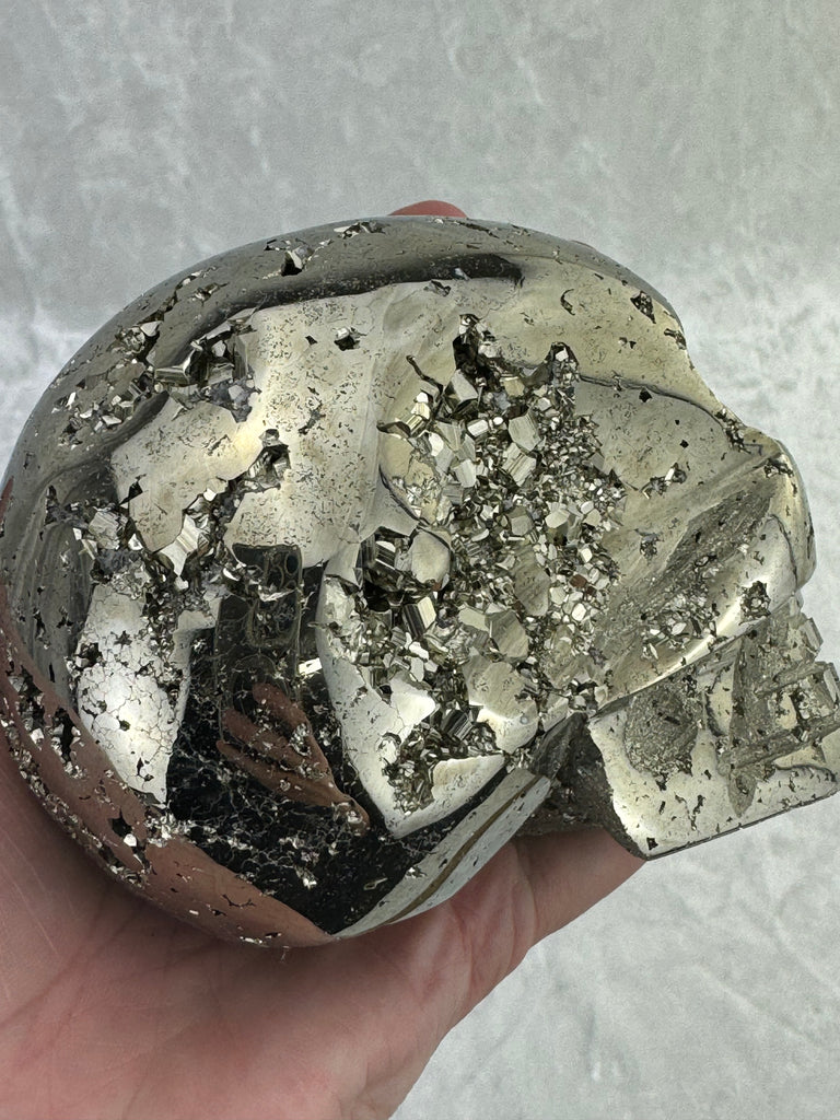 Pyrite Skull Carving #3 - 1.326kilos - Protection & Energy