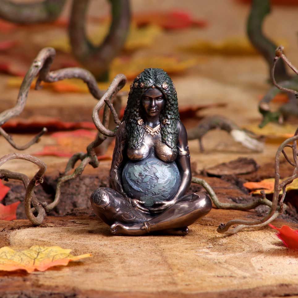 Mini Bronze Mother Earth Art Figurine 8.5cm