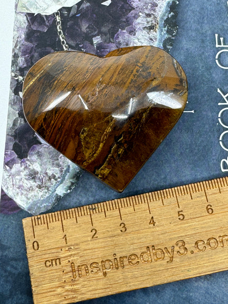 Tiger Eye Gold Heart 103g - "I have the strength to overcome challenges and setbacks.