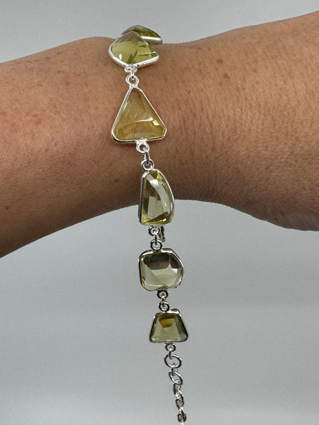 Lemon Quartz Sterling Silver Bracelet - New Beginnings