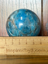 Blue Apatite Sphere #6 281g -  "I work relentlessly each day to achieve my goals."