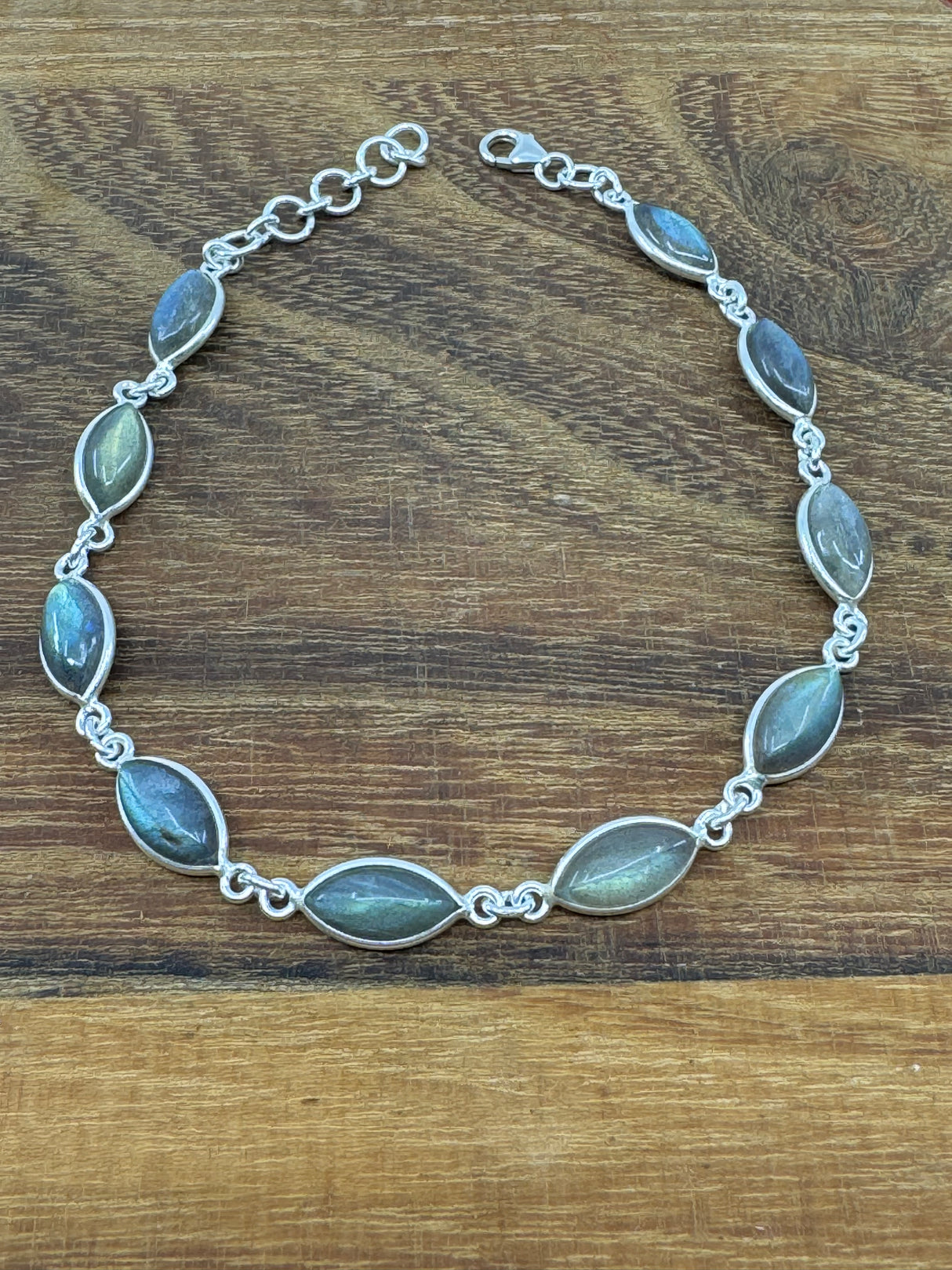 Labradorite Sterling Silver Bracelet - “I welcome change and transformation into my life”.