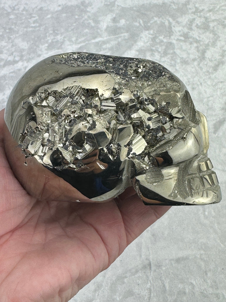 Pyrite Skull Carving #7 - 1.044kilos - Protection & Energy