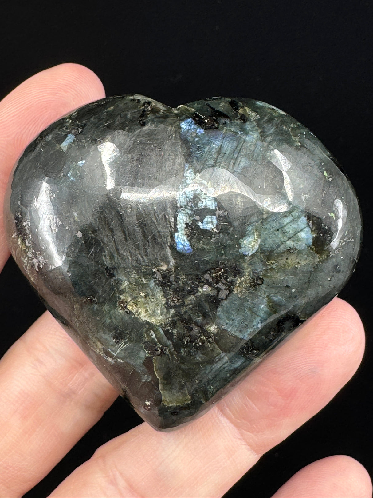 Larvikite Heart - "I move through life knowing I am safe and protected."