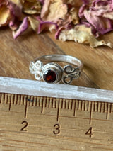 Garnet Silver Ring Size 7 - "I am passionate and enthusiastic in all areas of my life."