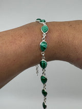 Malachite Sterling Silver Bracelet - "I choose to radiate love, kindness, and positive energy."