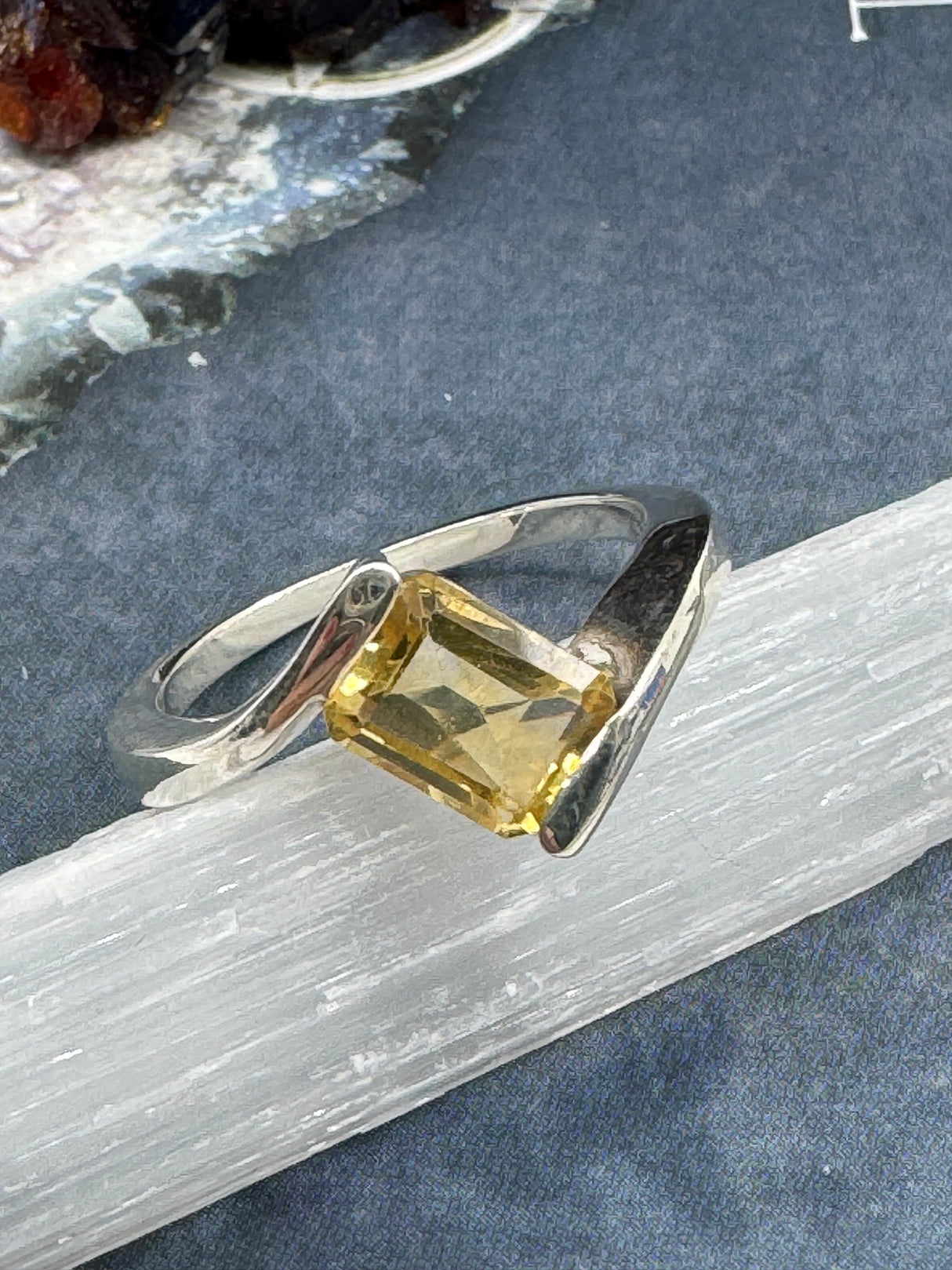 Citrine Silver Ring Size 8 - “I am successful in all areas of life”