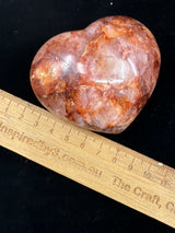 Fire Quartz Heart, Hematite Inclusions  252g - "My thoughts are clear, grounded, and focused."