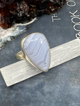 Blue Lace Agate Ring Size 8  - "I express my thoughts authentically and with clarity."