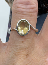 Citrine Silver Ring Size 8 - “I am successful in all areas of life”