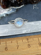 Rainbow Moonstone Silver Ring Size 6 - “My mind is open to new possibilities and opportunities”.