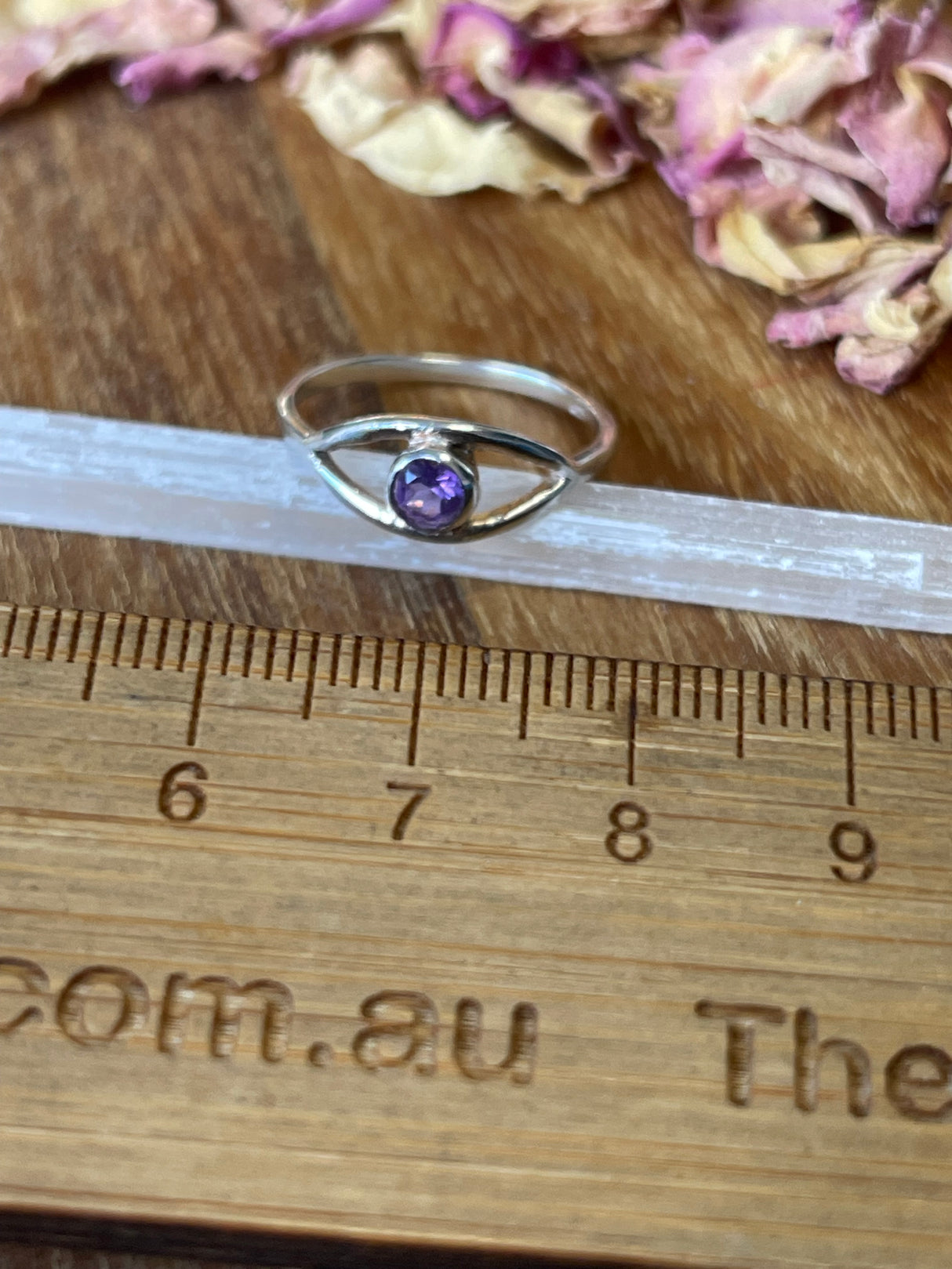 Amethyst Silver Ring Size 7 - “I trust my intuition and allow it to guide me each day”