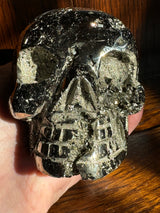 Pyrite Skull Carving #1 -  1.64kilos - Protection & Energy