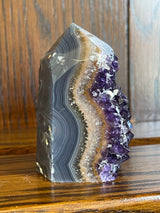 Amethyst Cluster Point A+ with polished back - #3 176g - “I trust my intuition and allow it to guide me each day”’