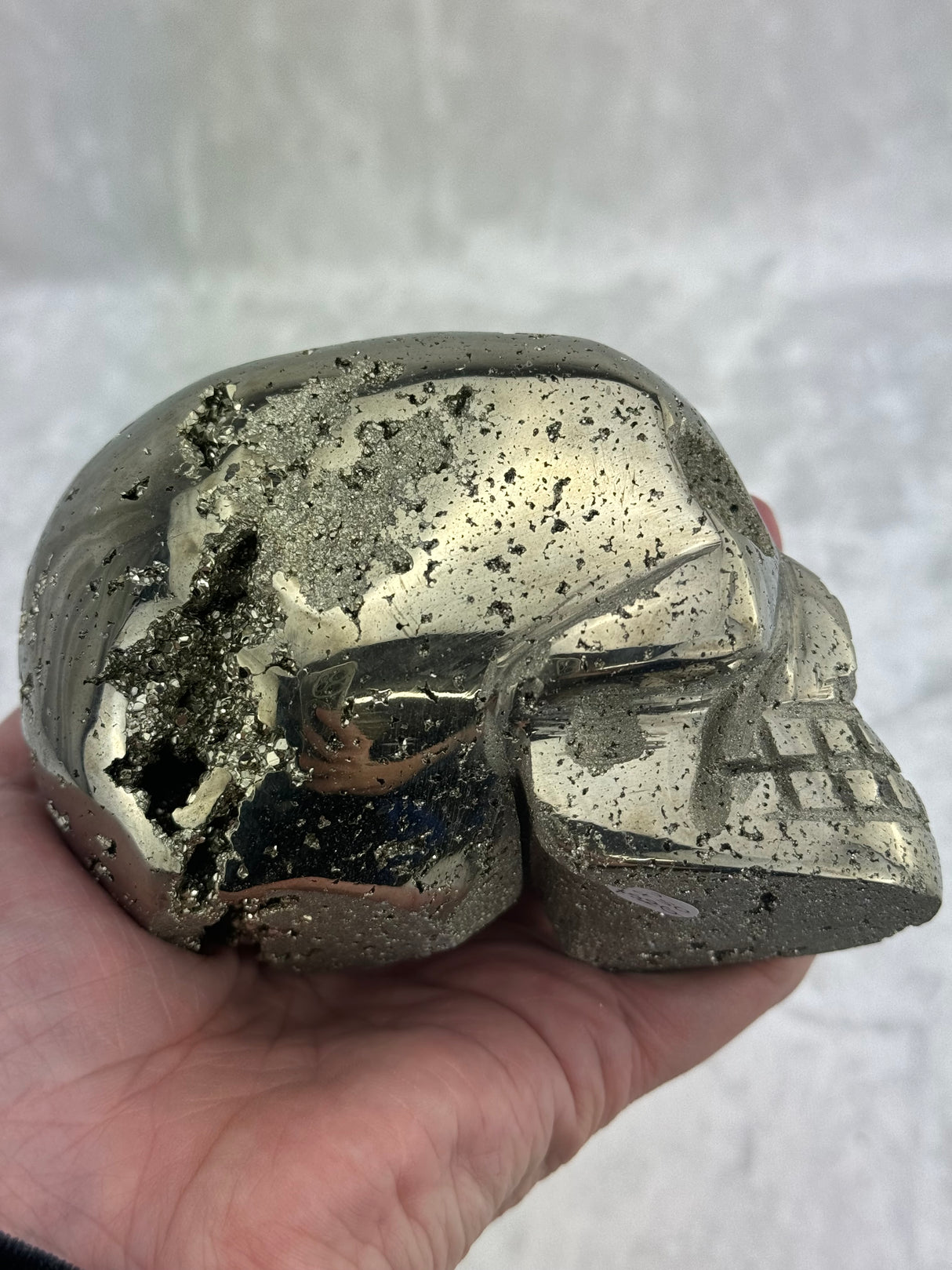 Pyrite Skull Carving #5 - 1.363kilos - Protection & Energy