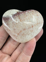 Red Banded Calcite Heart 75g - For Detoxification & Energy. “I love & appreciate my body".