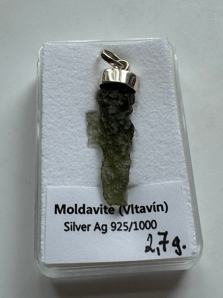 Moldavite Silver Pendant #11 2.7g- Transformation & Protection