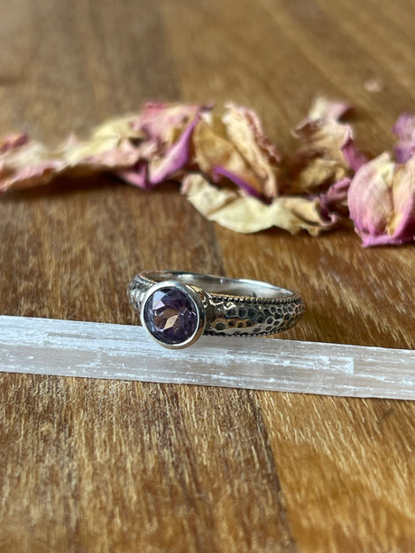 Amethyst Silver Ring Size 7