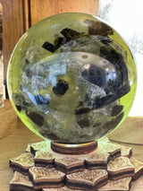 Prehnite and Epidote Sphere 565g 7.5cm