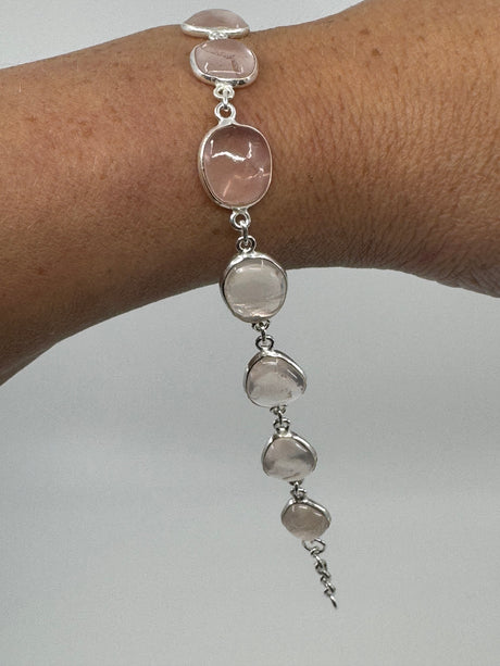 Rose Quartz Sterling Silver Bracelet - “I radiate love, beauty, confidence and grace”.