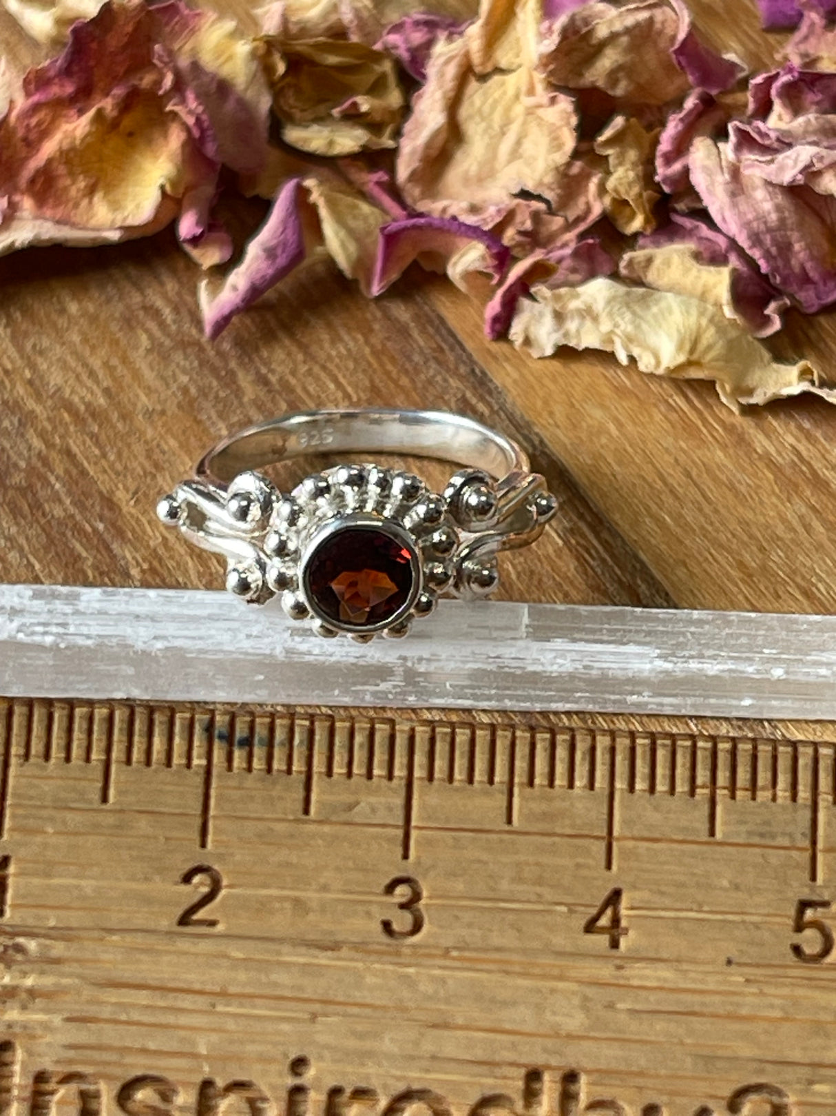 Garnet Silver Ring Size 7 - "I am passionate and enthusiastic in all areas of my life."