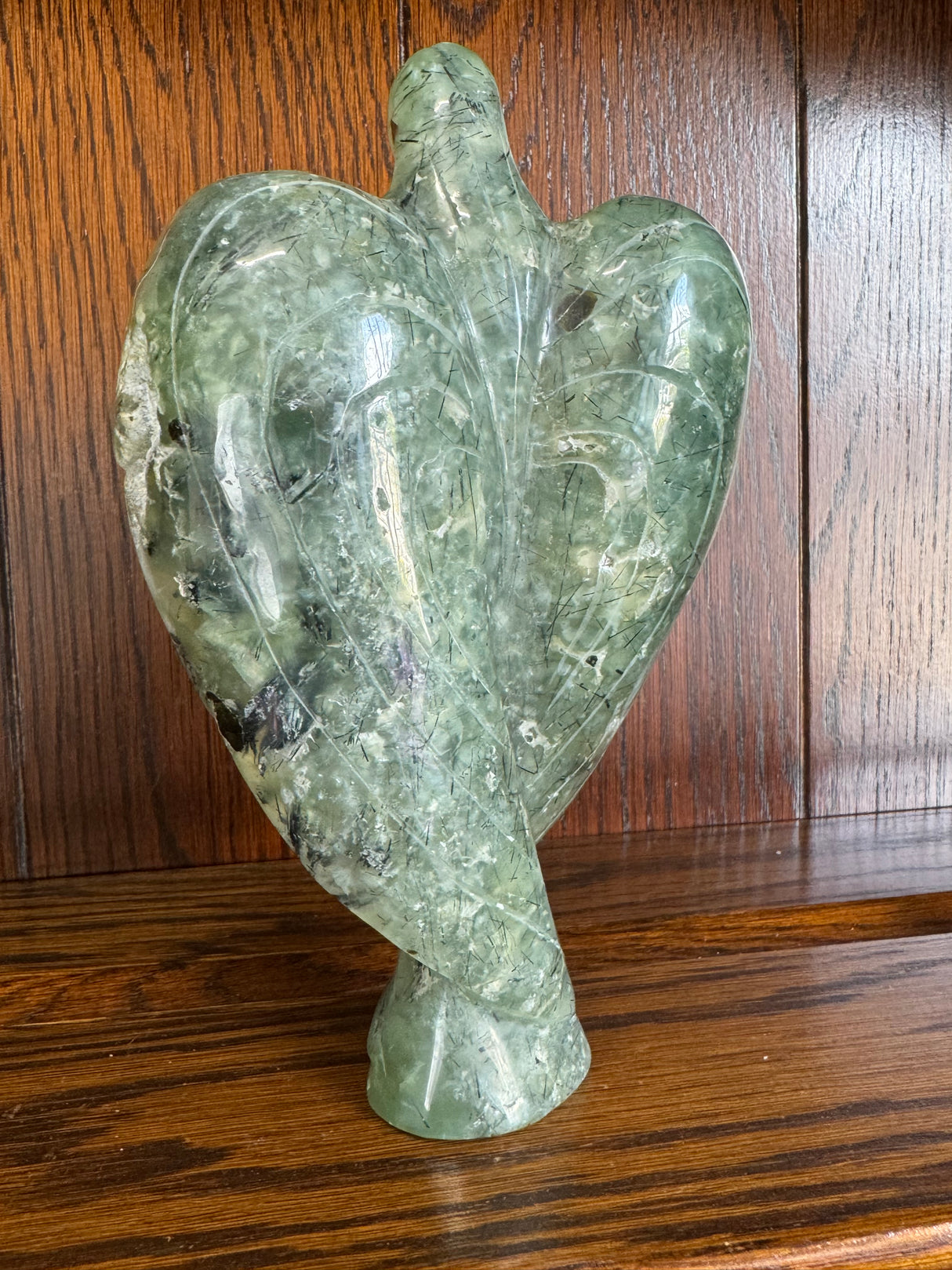 Prehnite and Epidote Angel Carving - 876g 18cm