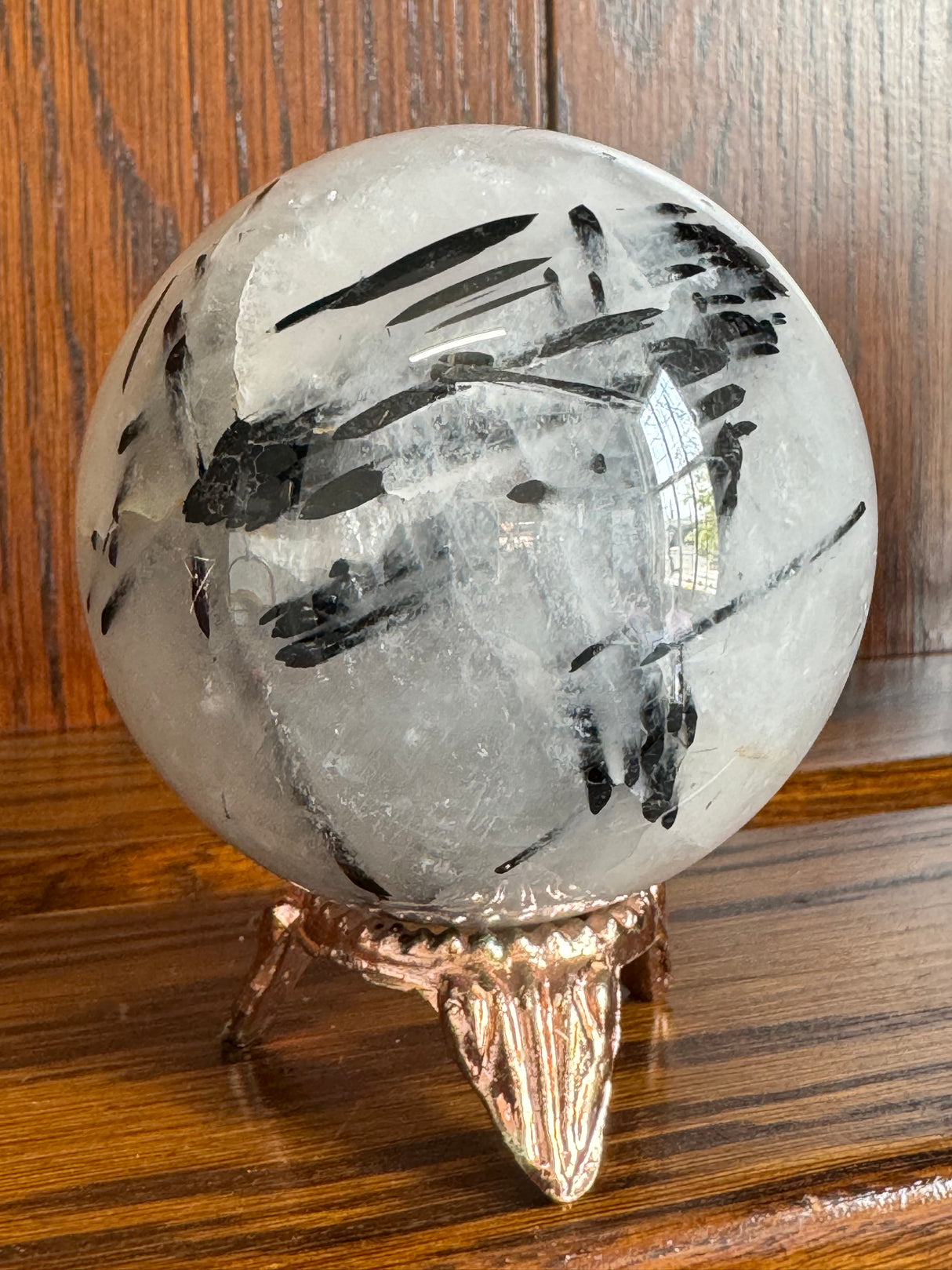 Black Tourmaline in Quartz Sphere 455g- Protection