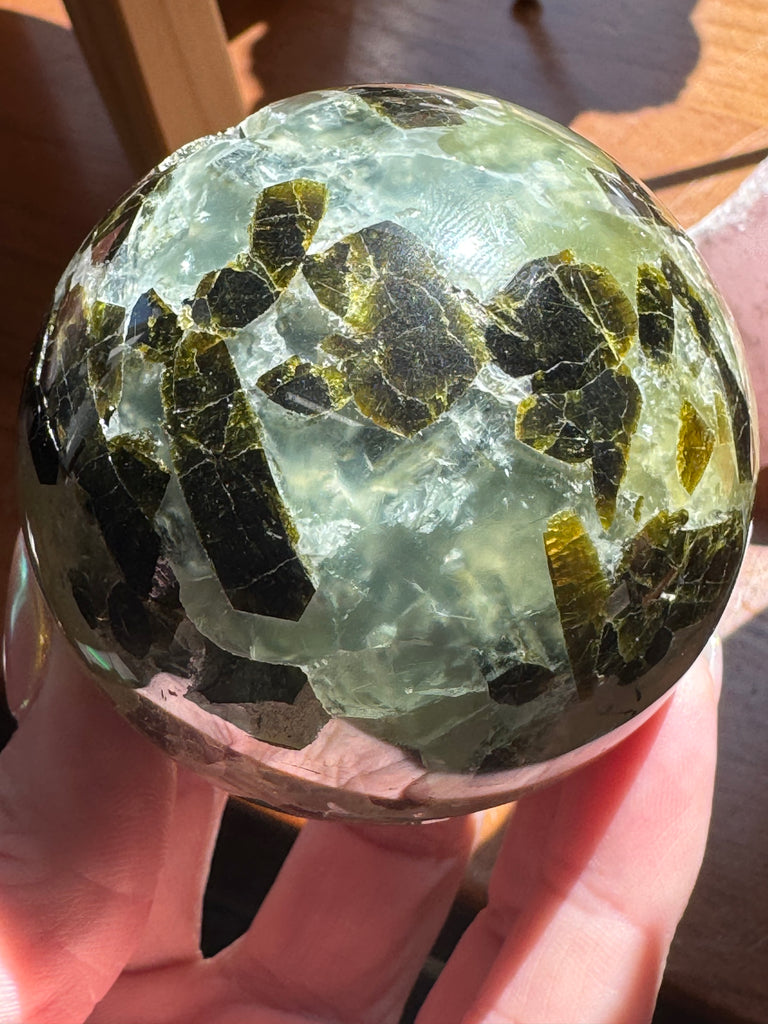 Prehnite and Epidote Sphere #3 450g 7cm