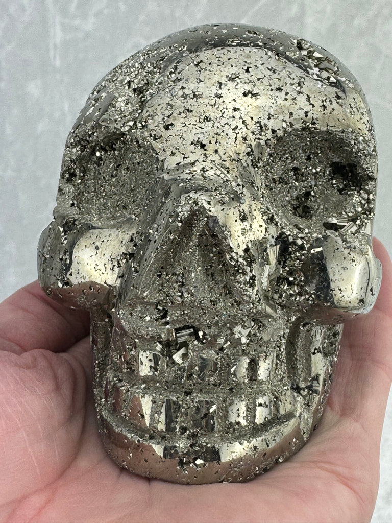 Pyrite Skull Carving #6 - 1.079kilos - Protection & Energy