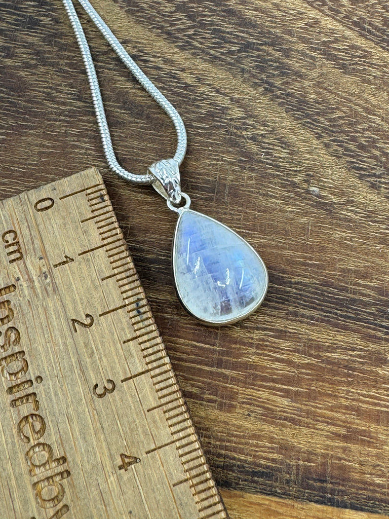 Moonstone Rainbow Silver Pendant - “My mind is open to new possibilities and opportunities”.