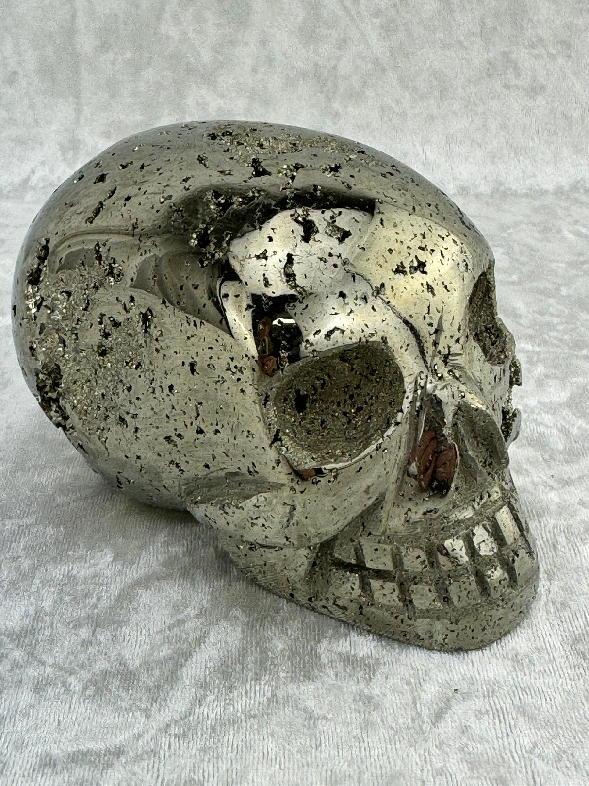 Pyrite Skull Carving #5 - 1.363kilos - Protection & Energy