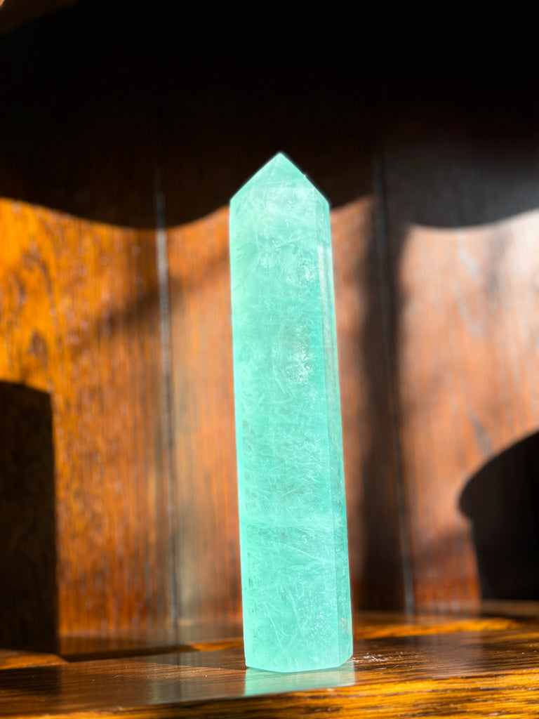 Green Fluorite Tower 18.5cm 505g - Concentration