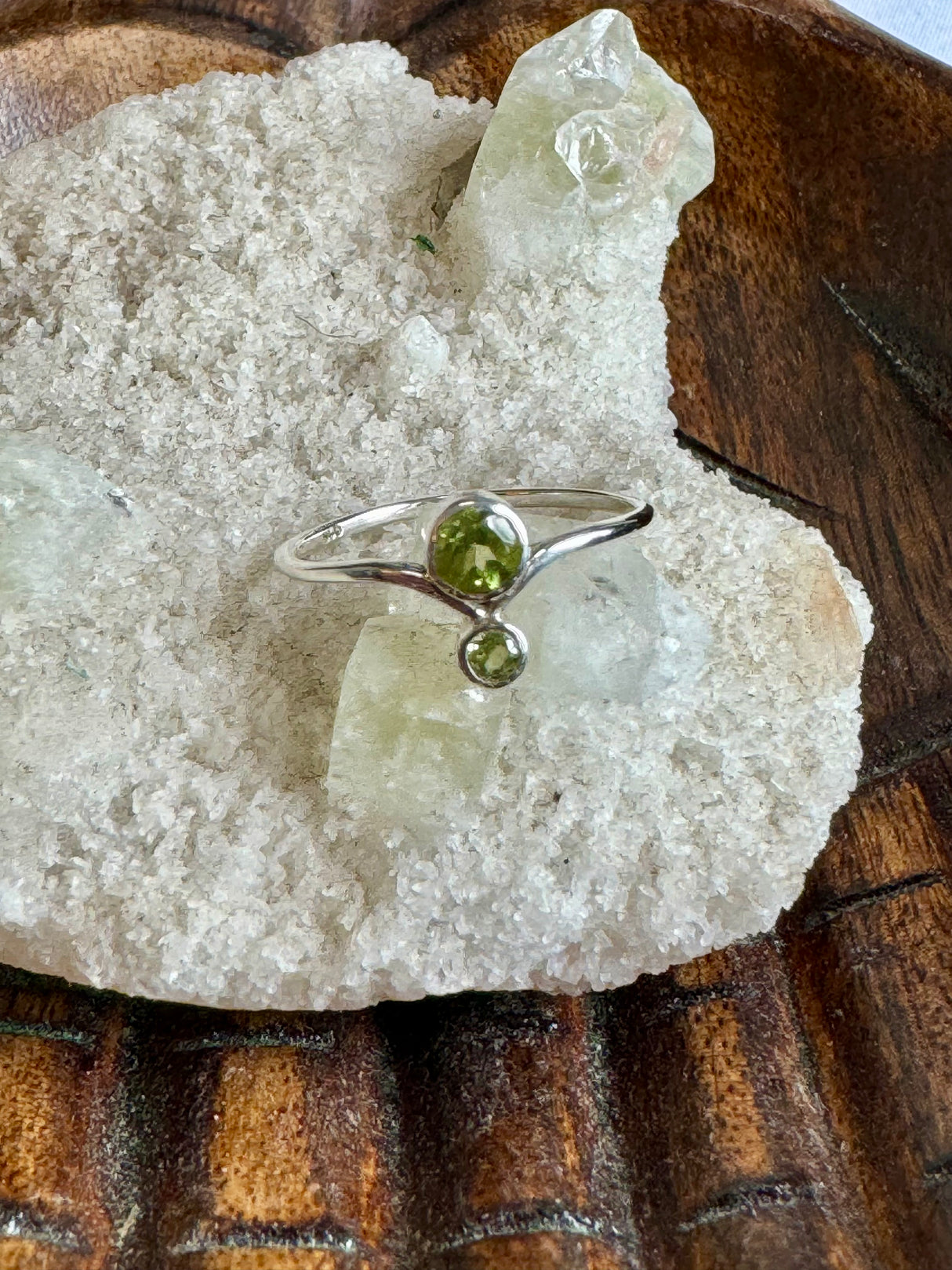 Peridot Silver Ring Size 7 - “ I welcome abundance in all areas of my life”.