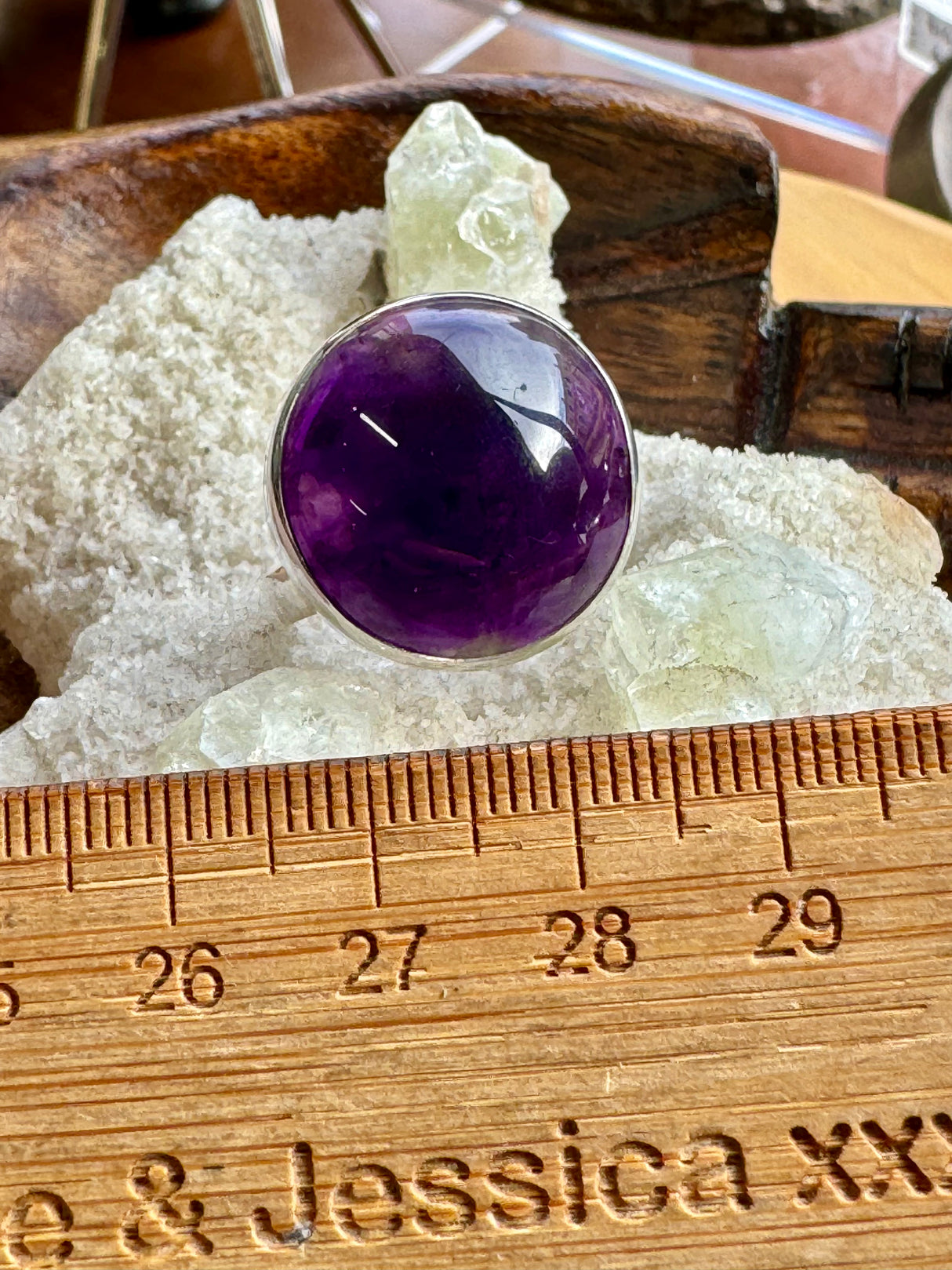 Amethyst Silver Ring Size 9 - "I am passionate and enthusiastic in all areas of my life."