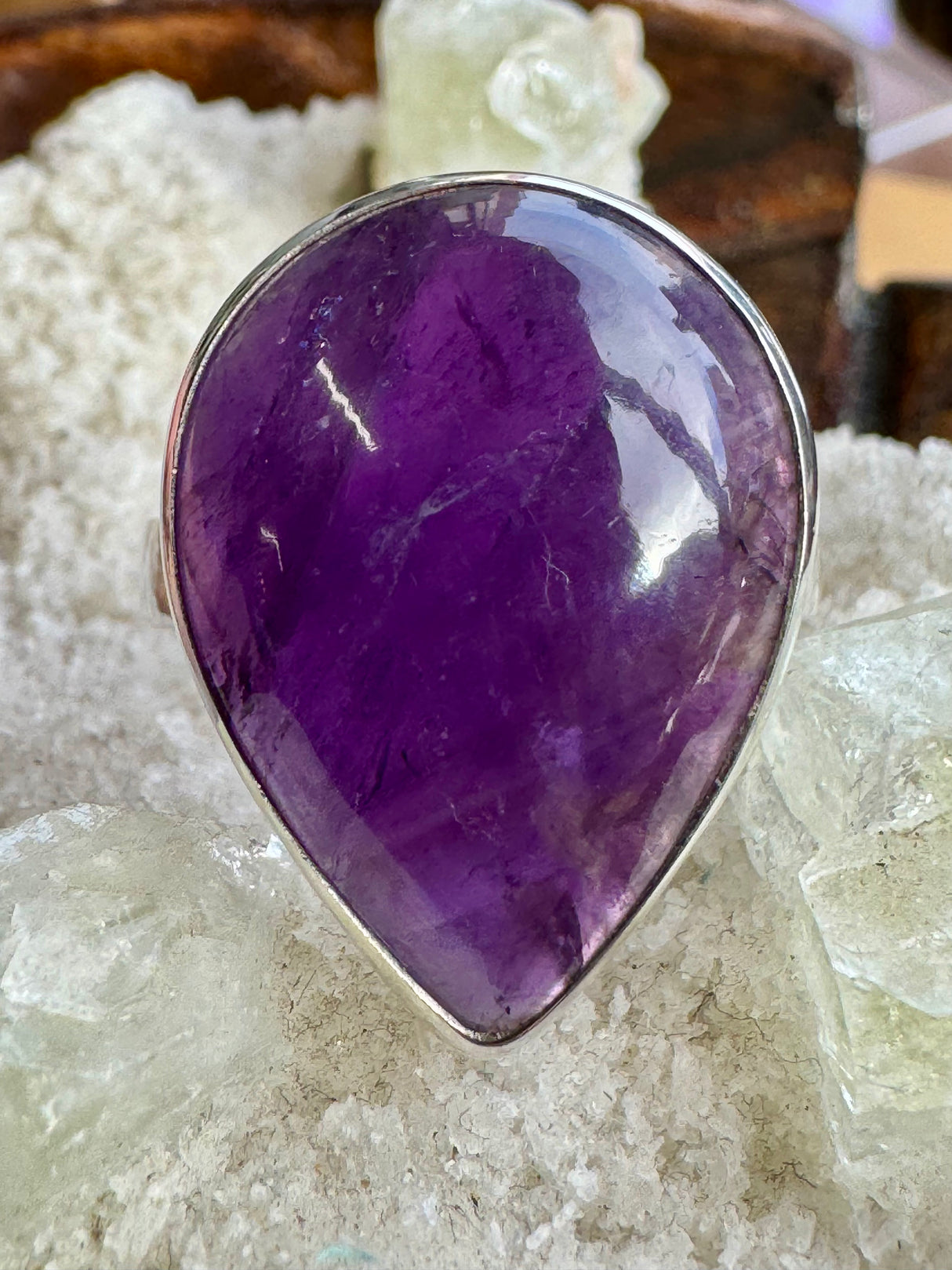 Amethyst Silver Ring Size 9 - "I am passionate and enthusiastic in all areas of my life."