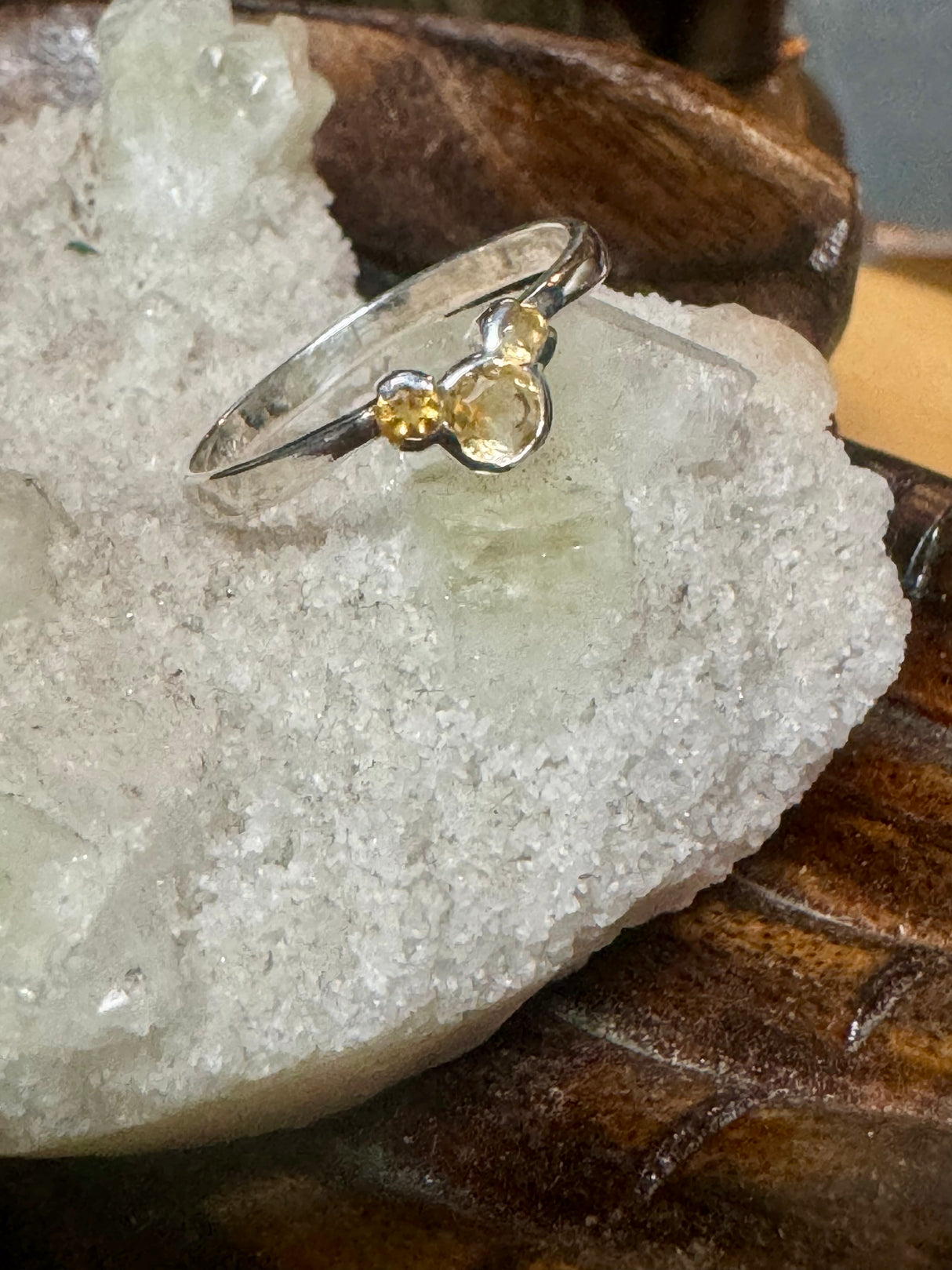 Citrine Silver Ring Size 9 - Manifestation. Abundance.