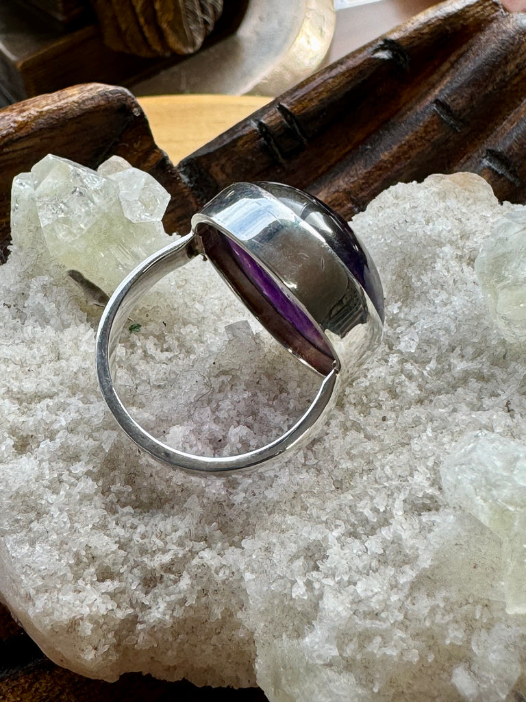 Amethyst Silver Ring Size 9 - "I am passionate and enthusiastic in all areas of my life."