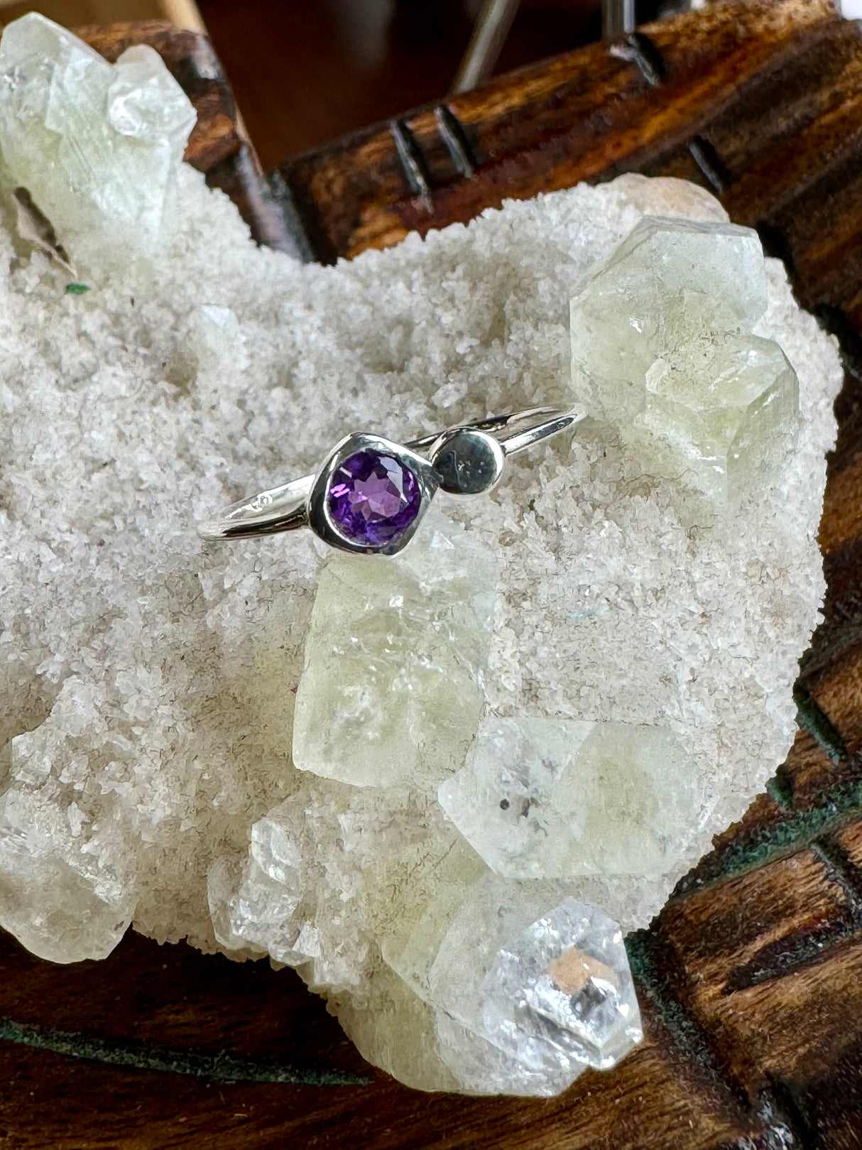 Amethyst Silver Ring Size 9 - "I am passionate and enthusiastic in all areas of my life."