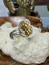 Citrine Silver Ring Size 9.5 - Manifestation. Abundance.