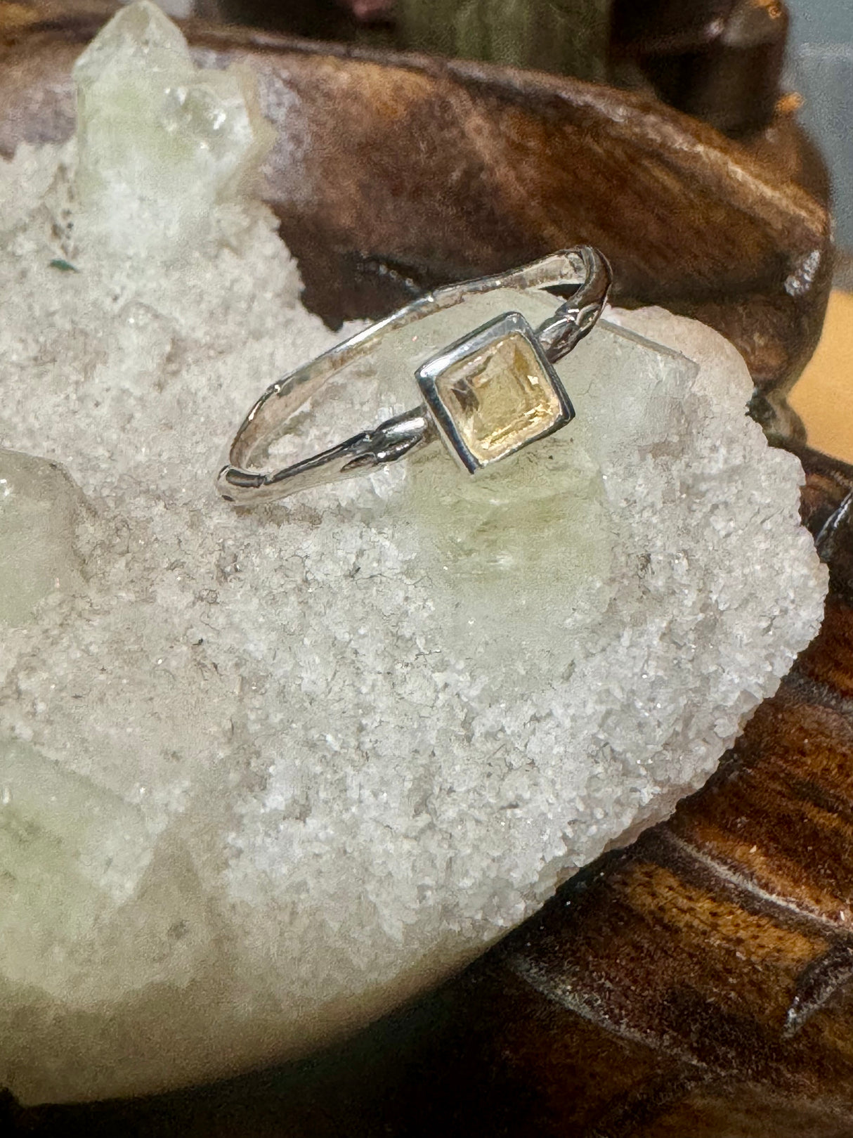 Citrine Silver Ring Size 9 - Manifestation. Abundance.