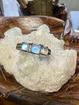 Rainbow Moonstone Silver Ring Size 9 - “My mind is open to new possibilities and opportunities”.