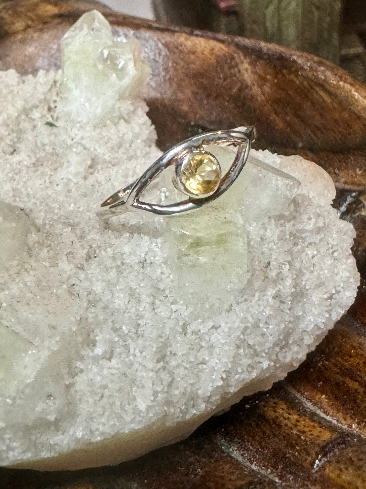 Citrine Silver Ring Size 9 - Manifestation. Abundance.