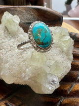 Turquoise Silver Ring Size 9 - "I express myself from a place of calmness, love, and truth."