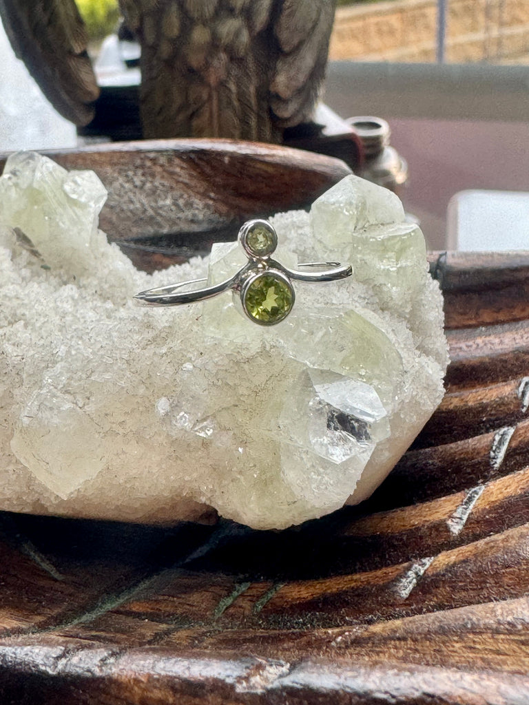 Peridot Silver Ring Size 9 -  “I welcome abundance in all areas of my life”.