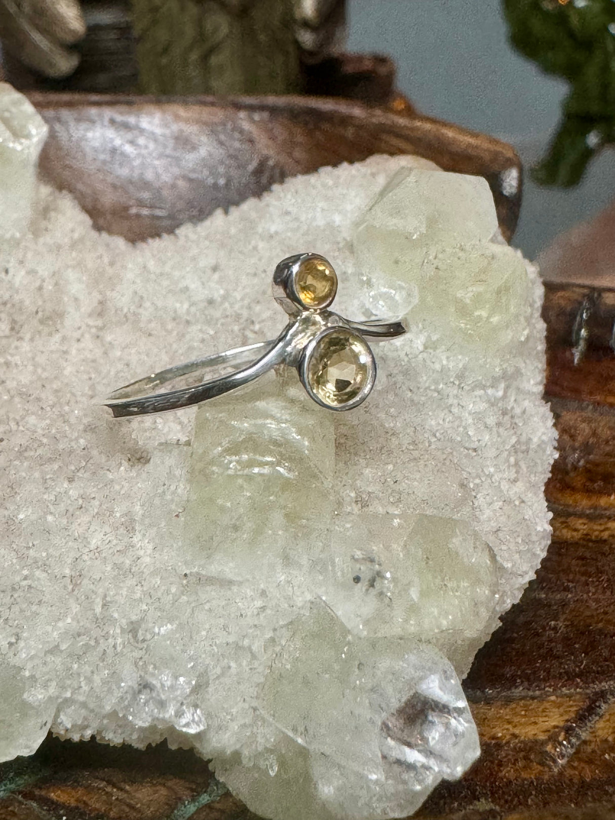 Citrine Silver Ring Size 9 - Manifestation. Abundance.