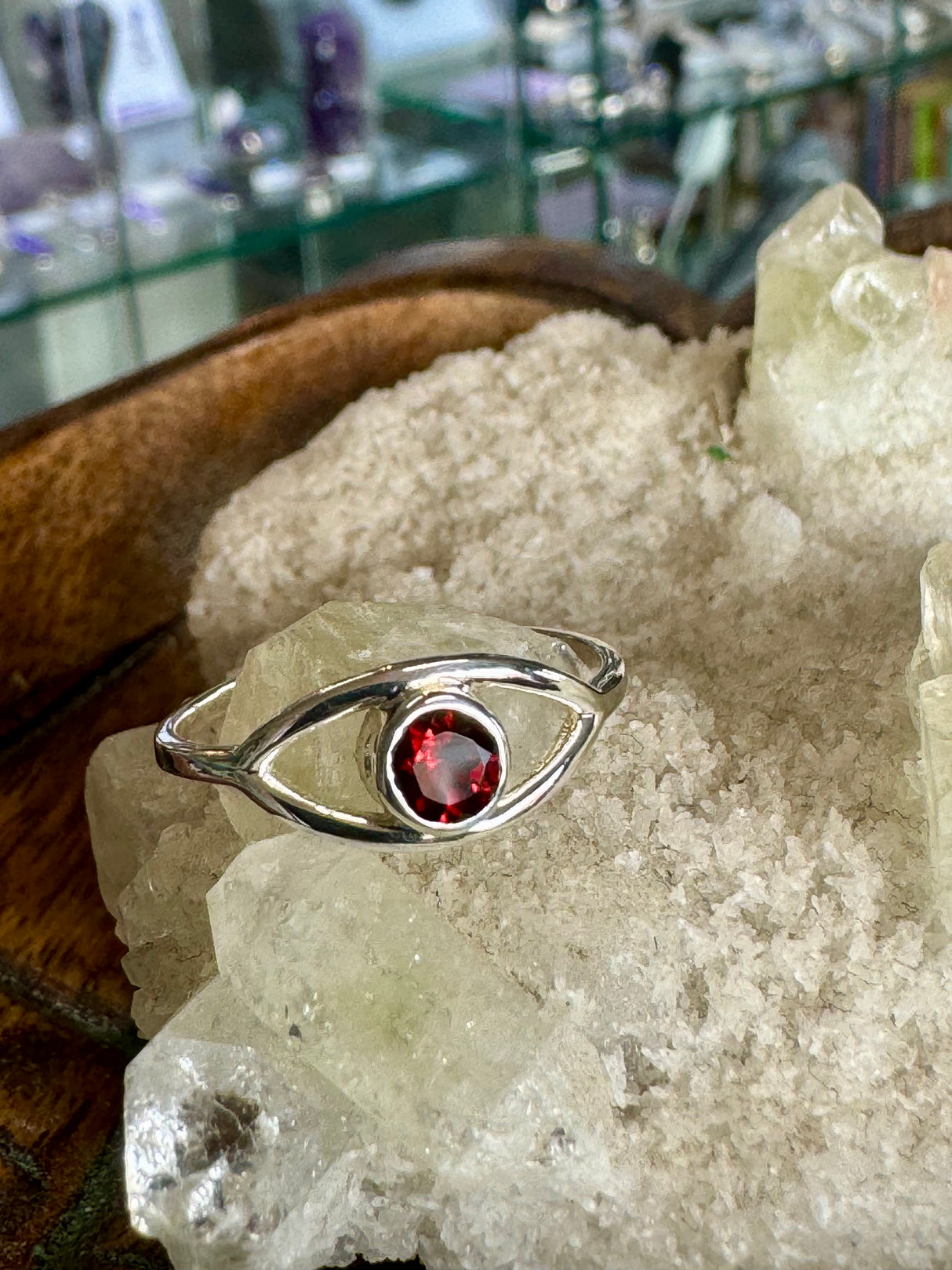 Garnet Silver Ring Size 7 - "I am passionate and enthusiastic in all areas of my life."