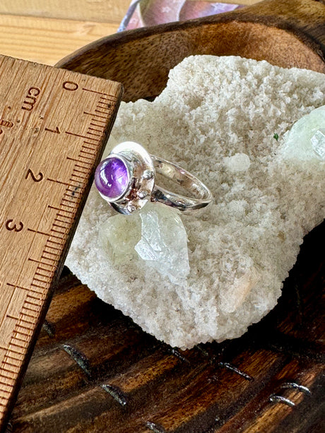 Amethyst Silver Ring Size 7 - “I trust my intuition and allow it to guide me each day”