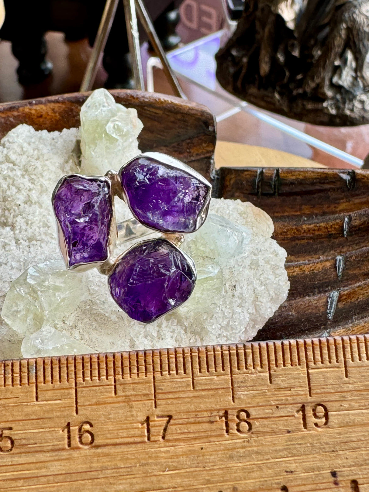 Amethyst Silver Ring Size 9 - "I am passionate and enthusiastic in all areas of my life."