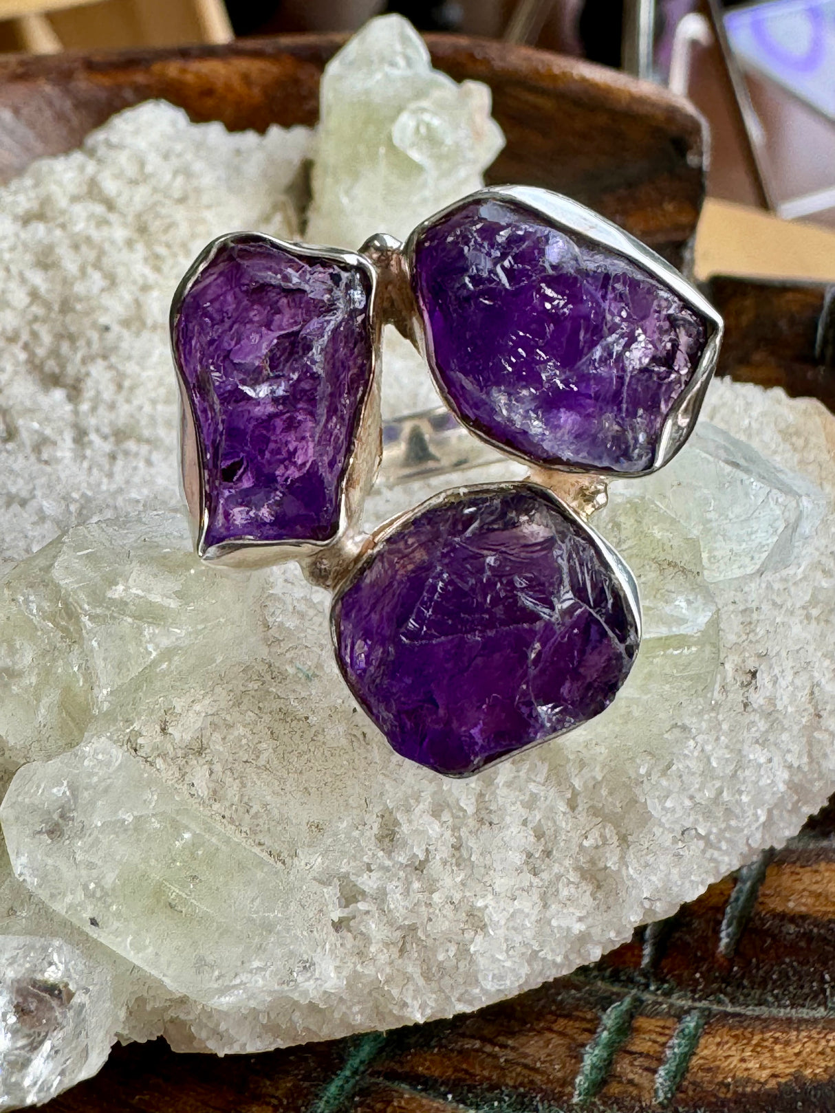 Amethyst Silver Ring Size 9 - "I am passionate and enthusiastic in all areas of my life."