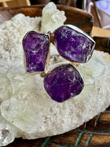 Amethyst Silver Ring Size 9 - "I am passionate and enthusiastic in all areas of my life."